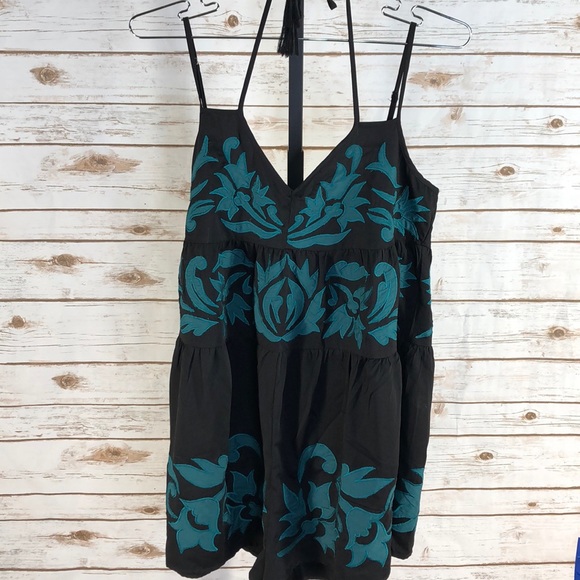 Free People Pants - Free People Shorts Romper Black w/ Print (W14320)